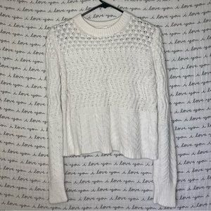 White knit cropped sweater/jumper